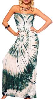 Batik Maxi Boho Sun Strapless Tube Long Summer Dress  
