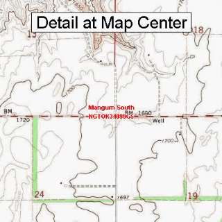  USGS Topographic Quadrangle Map   Mangum South, Oklahoma 
