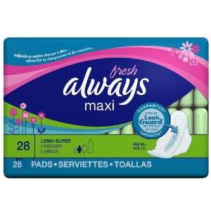  Always Fresh Maxi Long Super With Flexi Wings 28 Count 