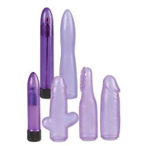  California Exotics Lavender 6 Pak Vibrator and Sleeves 