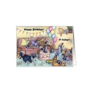   card, happy birthday, party, 17, seventeen, Card Toys & Games