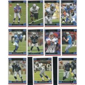  2006 Topps Detroit Lions Complete Team Set (10 Cards 