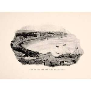  1903 Print Bombay Mumbai Bay Harbor Art Malabar Hill India 