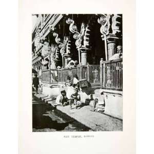 1907 Print Mumbai Bombay India Asia Jainism Temple Religion Street 