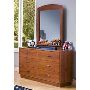  Dresser and Mirror Set in Sunny Pine   South Shore 