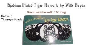 TIGER BARRETTE by Wild Bryde Rhodium Plated  