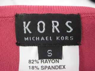 KORS MICHAEL KORS Pink Boat Neck Knit Shirt Top Sz S  