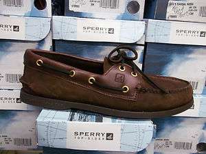 Mens Sperry A/O Brown Buck/Brown Boat Shoe  