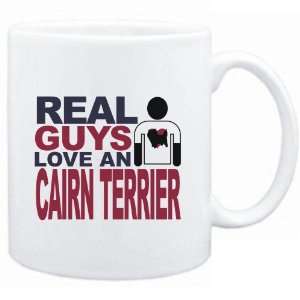 Mug White  Real guys love a Cairn Terrier  Dogs  Sports 