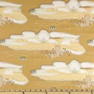  44 Wide Marty Goes To Mars Galaxy Cream/Gold Fabric By 
