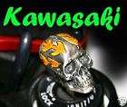 KAWASAKI, Ducati, PEWTER FLAME Skull Key BLANK NEW STYL
