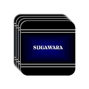Personal Name Gift   SUGAWARA Set of 4 Mini Mousepad Coasters (black 