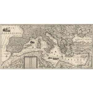  Antique Map of the Mediterranean Sea (ca 1680) by 