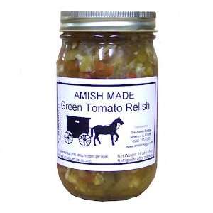 Amish Green Tomato Relish   16 Oz Jar   Qty 2 Jars  
