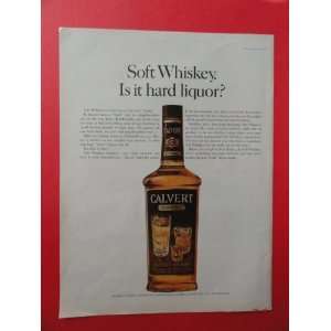  Calvert Extra Whiskey,1963 print advertisement (big bottle 