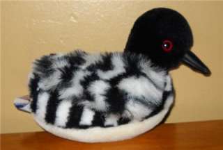 Plush Stuffed Mary Meyer Black White Stripped Loon Bird  