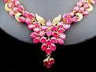   Gold Marquise Red Ruby Gem Party Woman BRILLIANT STRIKING Jewerly 19