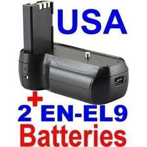  High Quality Battery Grip + 2 EN EL9 Batteries for Nikon 