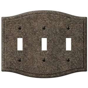  Camelot Pewter Steel   3 Toggle Wallplate