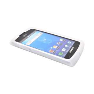 For Samsung Captivate i897 Frost White Rubber Anti Slip Silicone Skin 