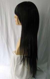 2012 new LONG Black Hand Made Straight hair Cosplay Wig Cosplay SP17 