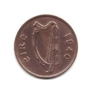  1940 Ireland Half Penny Coin KM#10   Sow with Piglets 