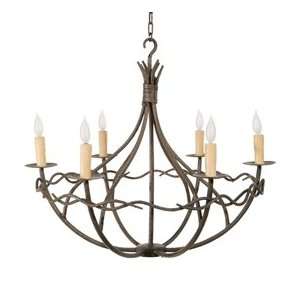  Norfork Chandelier 6 Arm w/ Candle Drip Cover