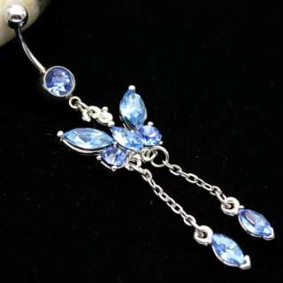 Butterfly Crystal Dancers Navel Belly Ring  YD290  