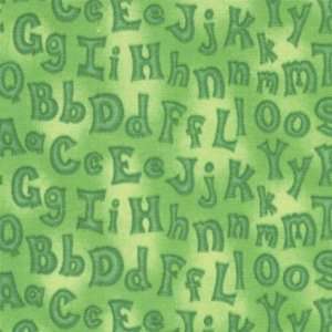   Alphabet Letters Green Fabric by Cheri Strole Arts, Crafts & Sewing