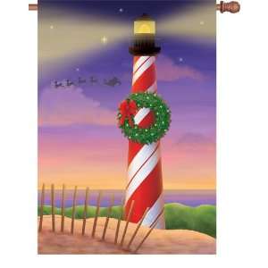  Candy Cane Lighthouse Christmas House Flag