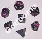 16mm 7pc Purple Pearl Dice   plus FREE Black Bag  