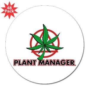   Lapel Sticker (48 Pack) Marijuana Plant Manager 