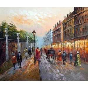  Parisian Street Oil Painting on Canvas Hand Made Replica 