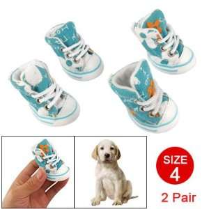   Size 4 Flower Letter Printed Canvas Sneakers for Dog