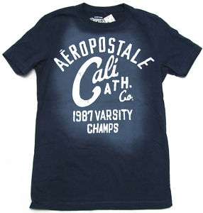 AEROPOSTALE Mens Dark Blue Cali Varsity Champs T Shirt  