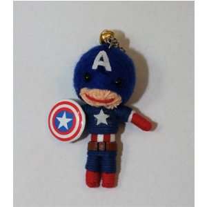  Captain America with Shield Voodoo String Doll Keychain 