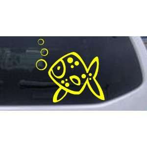 Cute Fish Animals Car Window Wall Laptop Decal Sticker    Yellow 3in X 