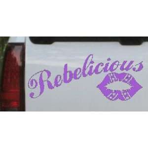   16.8in    Rebelicious Dixie Lips Car Window Wall Laptop Decal Sticker