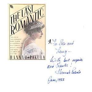   Pakula Autographed / Signed The Last Romantic Book 