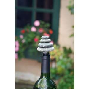  Rock Cairn Wine Bottle Stopper  Set of 2 (Grey) (4H x 4W 