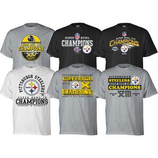 Reebok Pittsburgh Steelers 6 pack Short Sleeve Super Bowl Champs T 