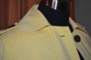   YELLOW BUTTON DOWN TRENCH DRESS COTTON COAT JACKET YOUTH GIRLS XL NWT