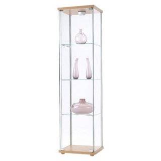 Ikea Detolf Glass Curio Display Cabinet Light Brown