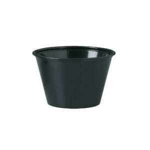 SOLO Cup Company Plastic Soufflé Portion Cups, 4 oz., Black, 250/Bag