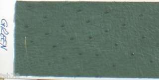 Ostrich Skin Leather Grade 2 Hide #Green 9.25 FT  