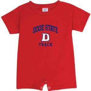  Dixie State Red Storm Red Track Arch Baby Romper Sports 