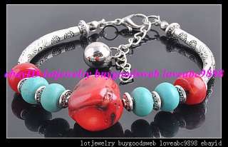 wholesale 24strings coral turquoise gemstone bracelets  