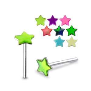  Star Shaped Synthetic Shell Straight Nose Pin Jewelry