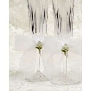 Calla Lily Bouquet Wedding Toasting Glasses  Kitchen 