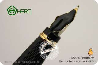 HERO 307 Fountain Pen Lacquered Black Anti skid Holder  